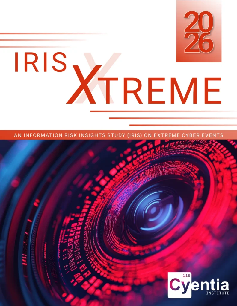 Cover of the 2026 IRIS Xtreme report from the Cyentia Institute, an Information Risk Insights Study on extreme cyber events.